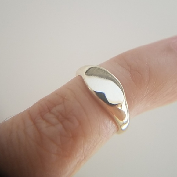 14k Yellow gold Signet Ring size 2 3 4 5 6 - Picture 5 of 6